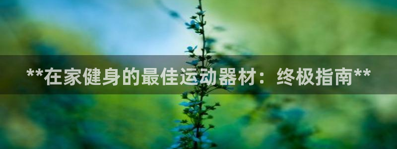 意昂3娱乐首页官网下载：**在家健身的最佳运动器材：